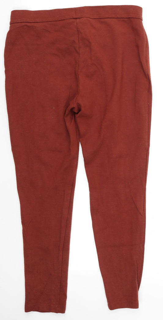 Womens UK Size 12 M&S Regular Fit Dress Pants Brown Trousers