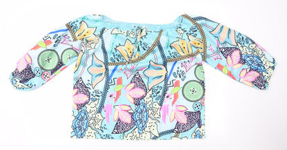 Womens UK Size S Preworn Multicoloured Basic Blouse