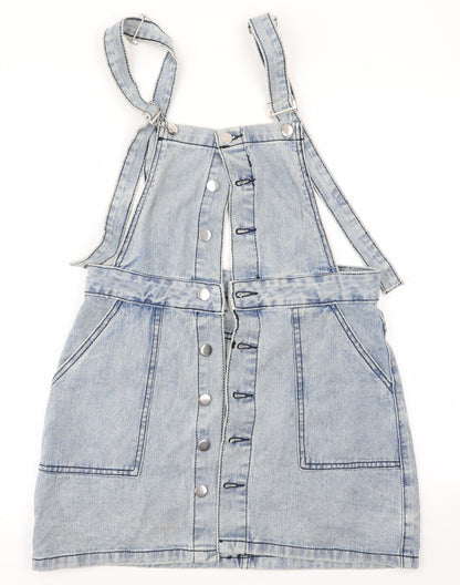 SheIn Womens Blue   Pinafore/Dungaree Dress  Size M
