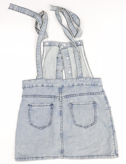 SheIn Womens Blue   Pinafore/Dungaree Dress  Size M