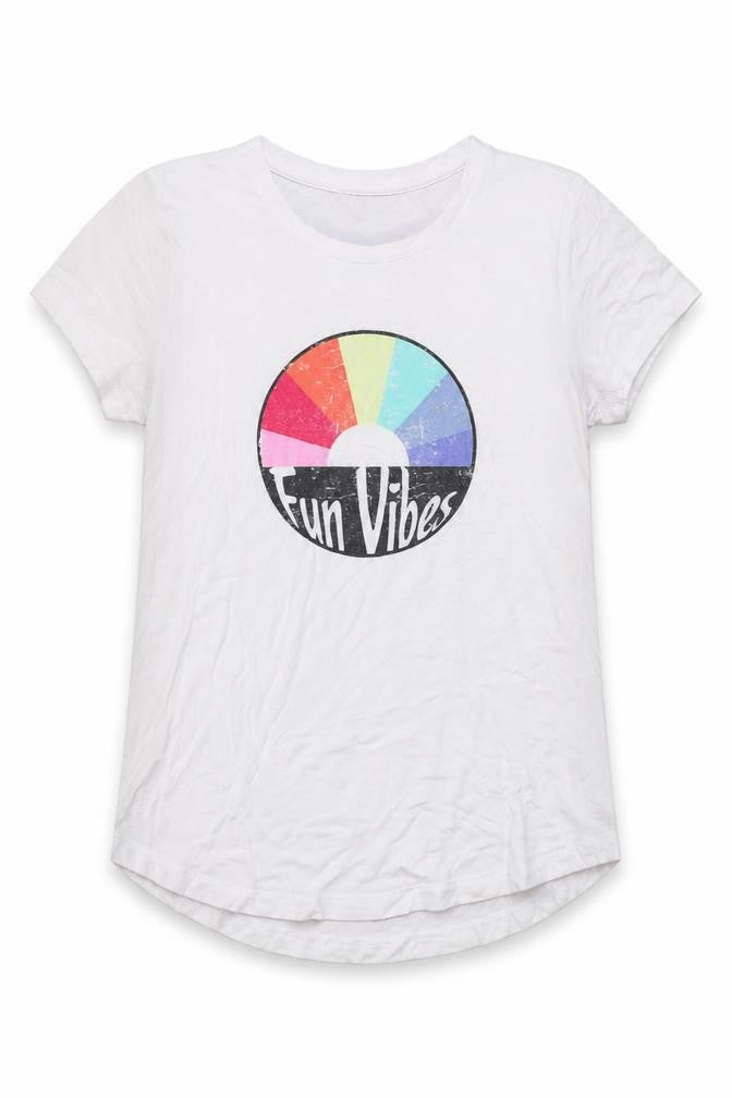 Front view of Switch girls’ white basic t-shirt, size 10, years