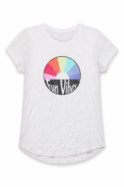 Front view of Switch girls’ white basic t-shirt, size 10, years