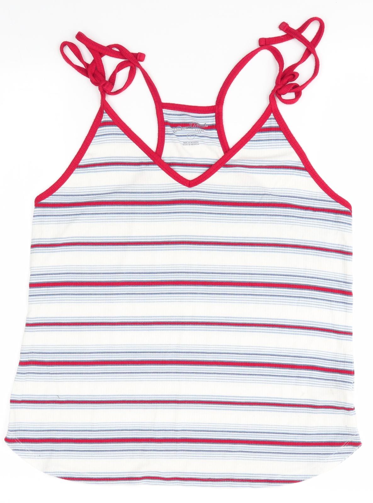 Additional front view of Universal Thread women’s multicoloured striped camisole blouse, size L