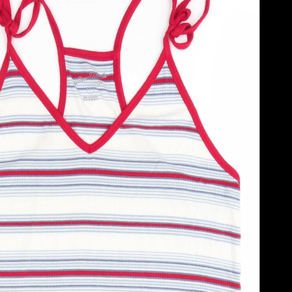 Close-up detail of Universal Thread women’s multicoloured striped camisole blouse, size L