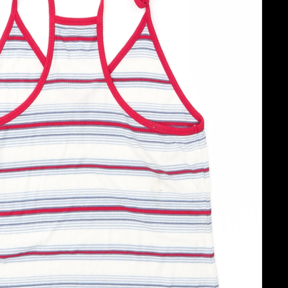 Brand and care label for Universal Thread women’s multicoloured striped camisole blouse, size L