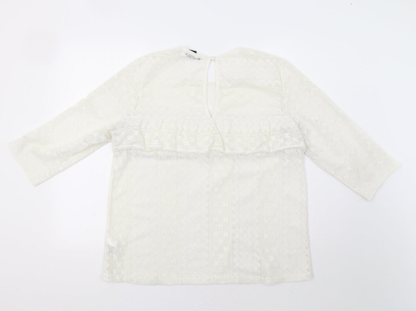 Womens UK Size L H&M Ivory Basic Blouse