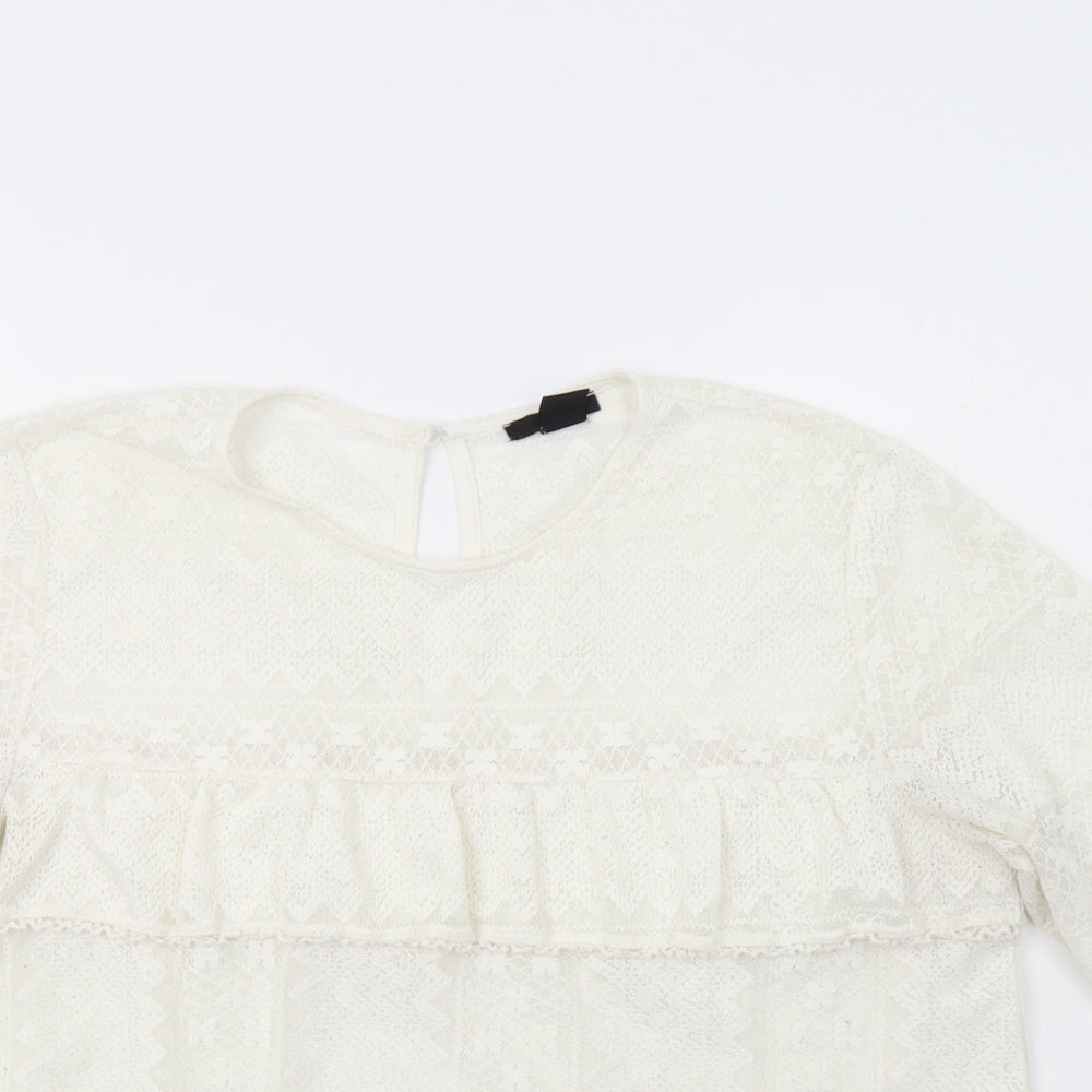 Womens UK Size L H&M Ivory Basic Blouse
