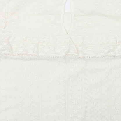 Womens UK Size L H&M Ivory Basic Blouse