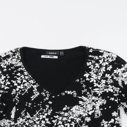 Mexx Womens Black Floral  Basic Blouse Size M