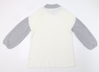 In the Style Womens White Colourblock  Jumper Dress  Size 8