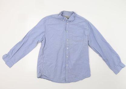 TU Mens Blue    Button-Up Size L