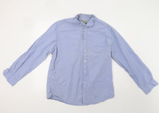 TU Mens Blue    Button-Up Size L