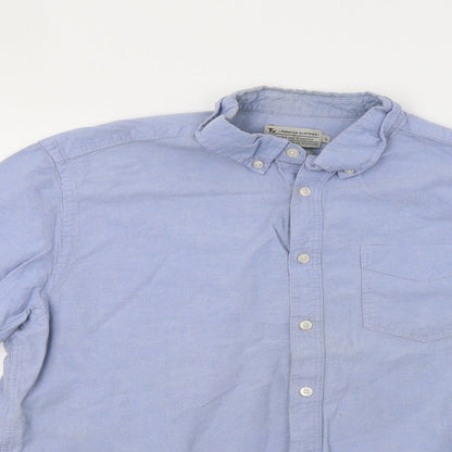 TU Mens Blue    Button-Up Size L