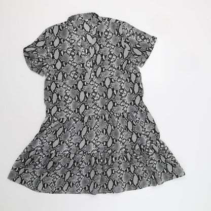 Preworn Womens Grey Animal Print  A-Line  Size M