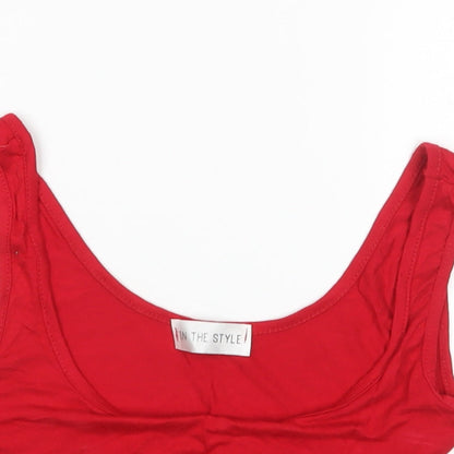 In the Style Womens Red   Cropped Tank Size 8