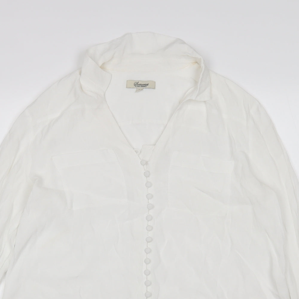 Somerset Womens White   Basic Button-Up Size 8