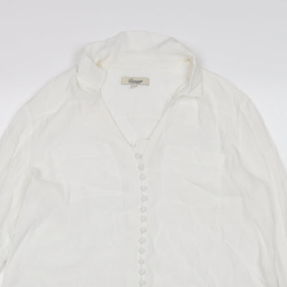 Somerset Womens White   Basic Button-Up Size 8