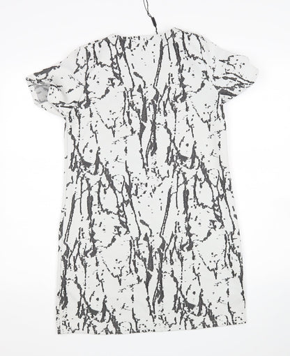 Missguided Womens Multicoloured Geometric  T-Shirt Dress  Size 6