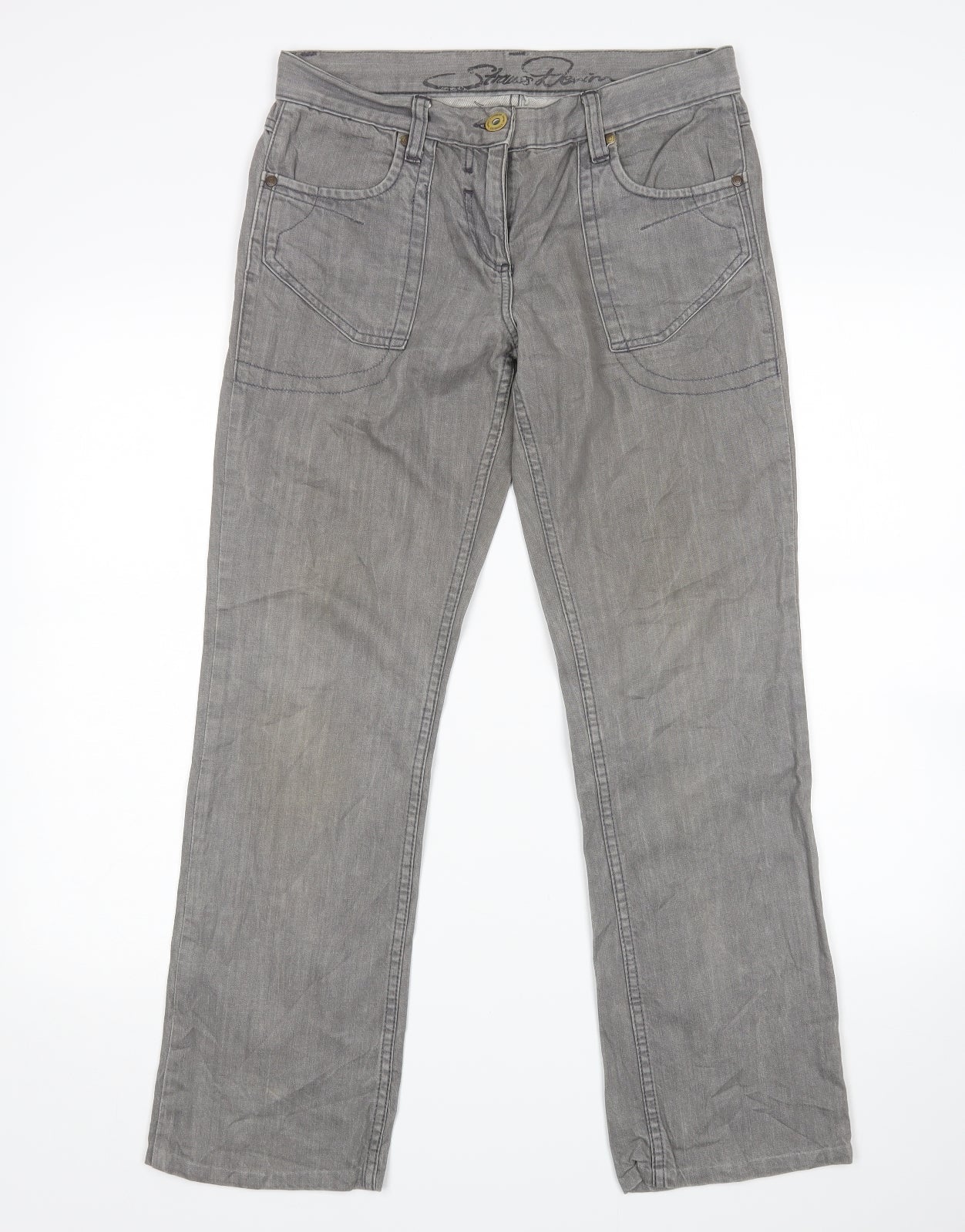 Womens UK Size 32 in Preworn Regular Fit Bootcut Grey Jeans