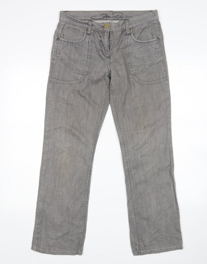 Womens UK Size 32 in Preworn Regular Fit Bootcut Grey Jeans