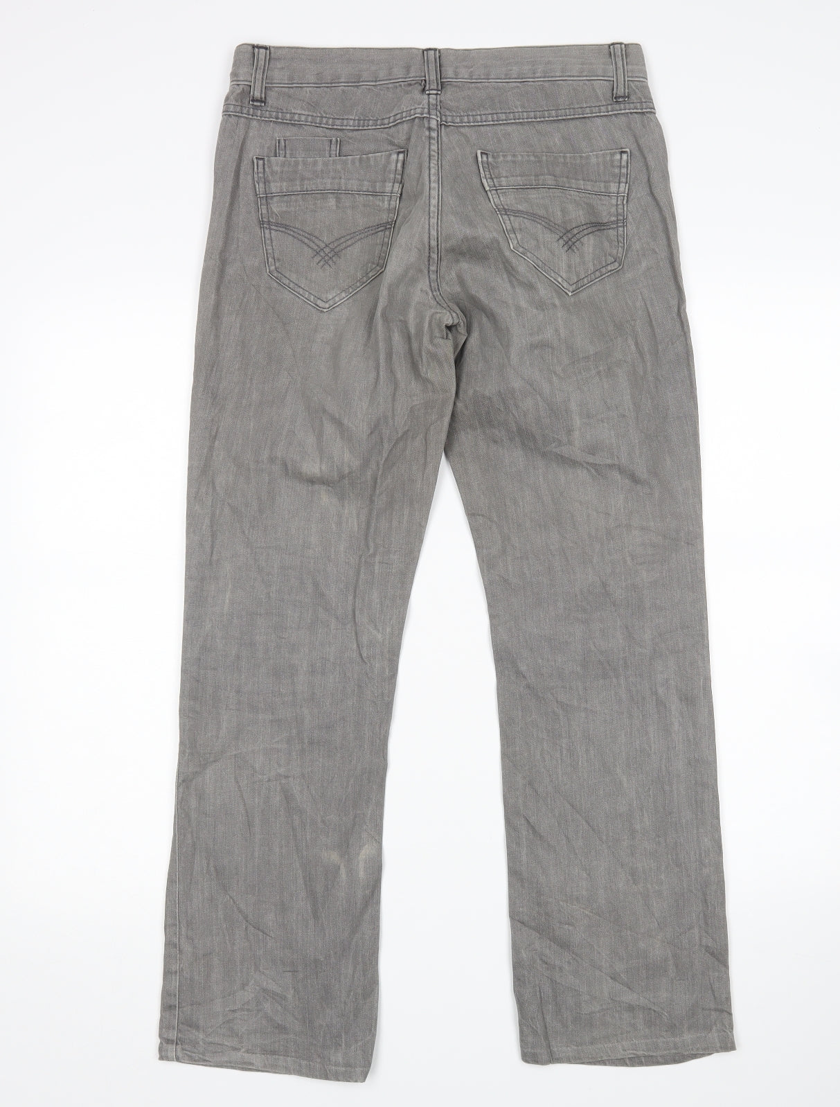 Womens UK Size 32 in Preworn Regular Fit Bootcut Grey Jeans