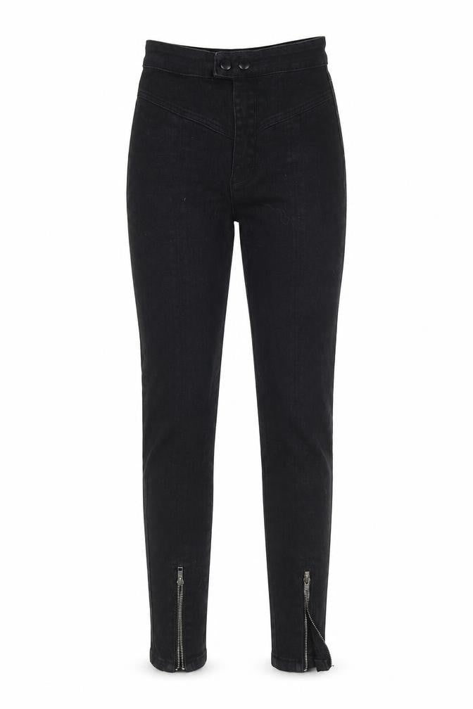 Front view of Edited women’s black skinny jeans, size UK 6, 26-inch leg