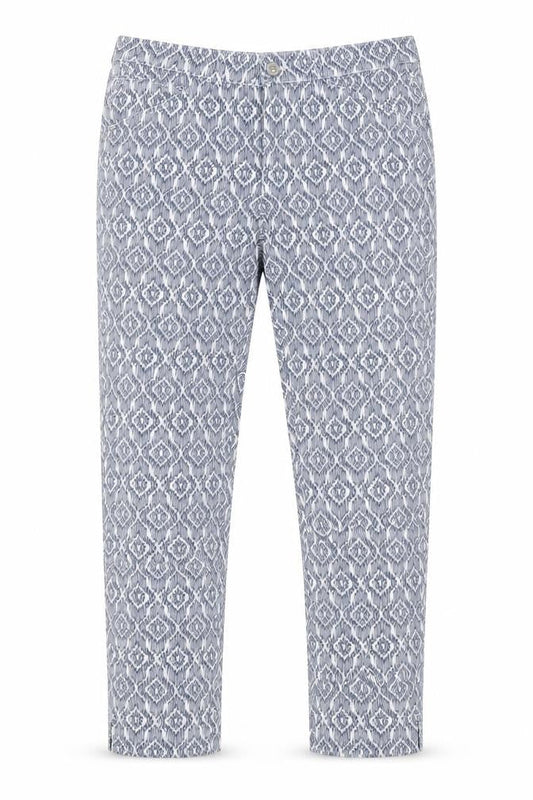 Front view of Mac women’s multicoloured argyle/diamond straight jeans, size UK 34, in, 26-inch leg