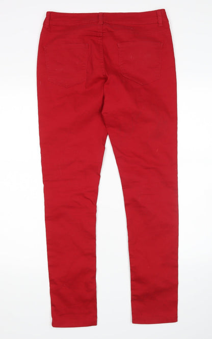 Womens UK Size 10 YESYES Regular Fit Skinny Red Jeans
