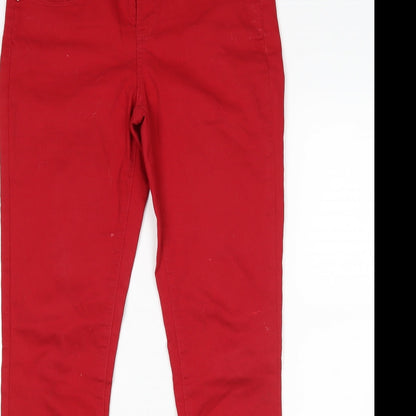 Womens UK Size 10 YESYES Regular Fit Skinny Red Jeans