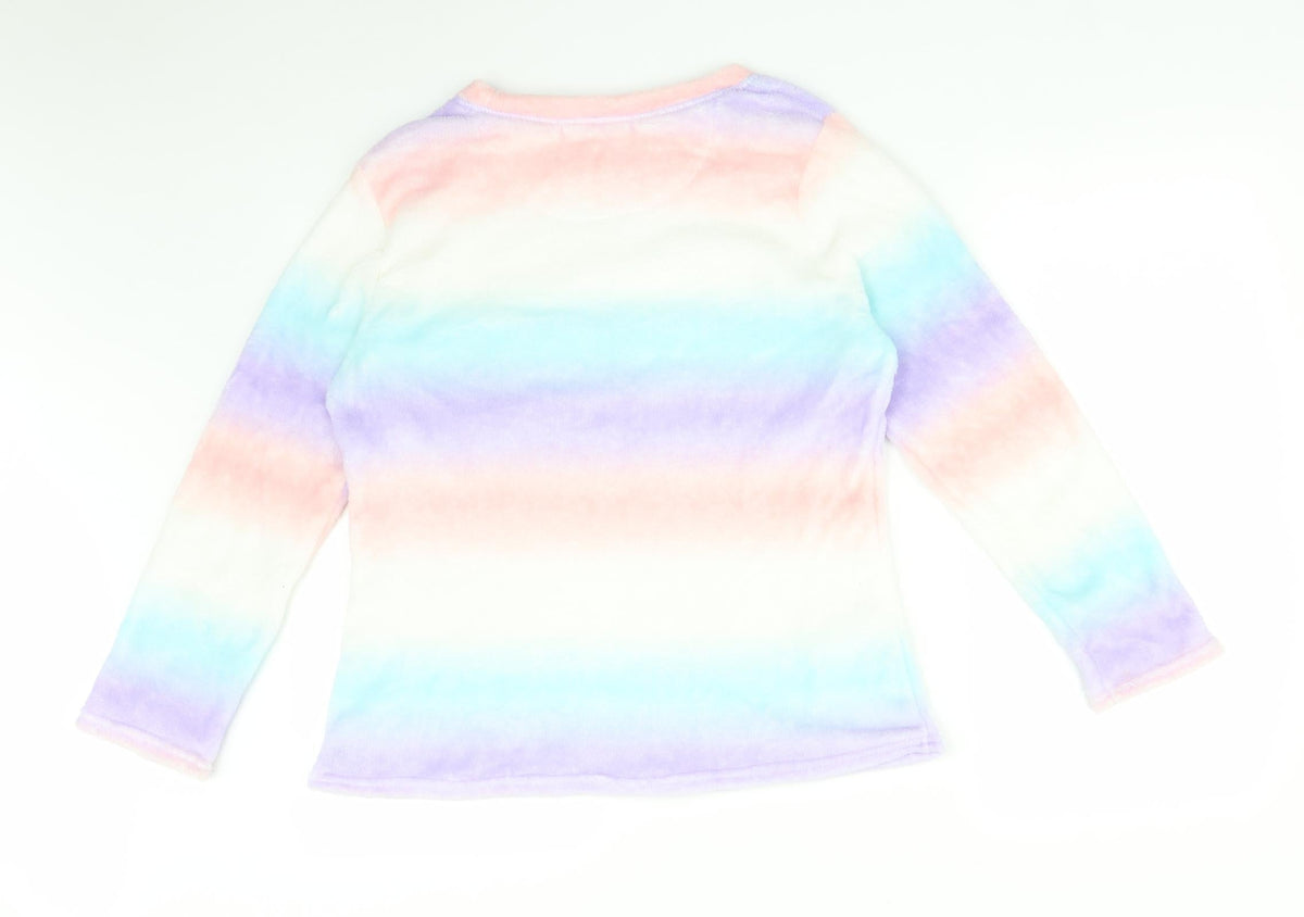 Back view of JUST LIKE YOU women’s multicoloured striped pullover sweatshirt, size M