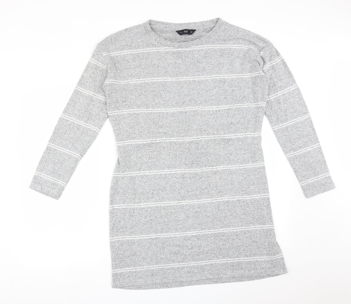 F&F Womens Grey Striped  A-Line  Size 14