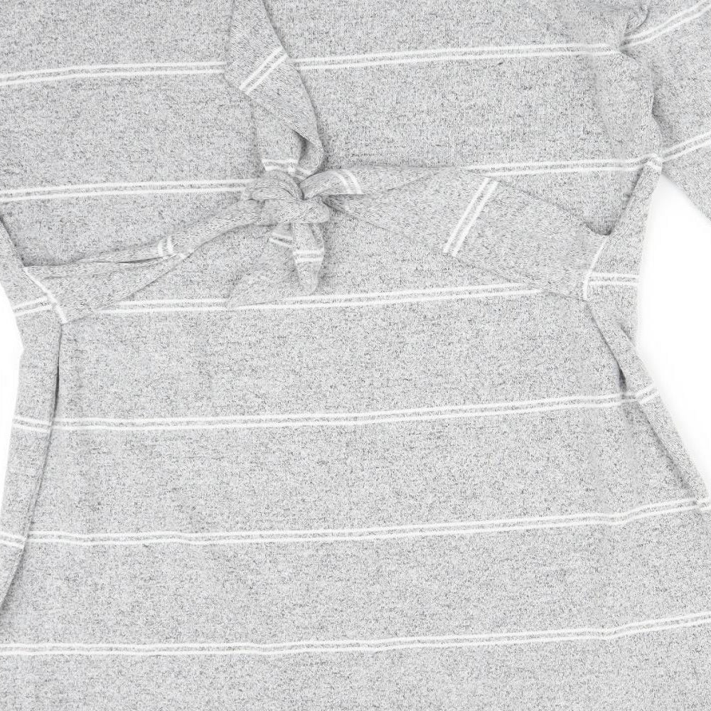 F&F Womens Grey Striped  A-Line  Size 14