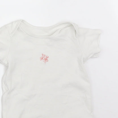 TU Baby White Floral  Babygrow One-Piece Size 3-6 Months