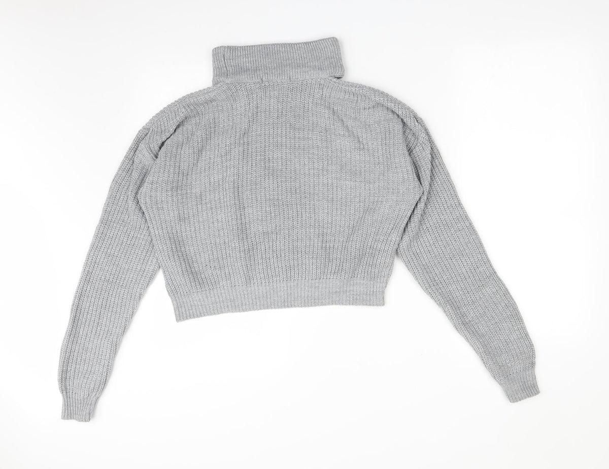 Back view of Glamorous women’s grey pullover sweatshirt, size S