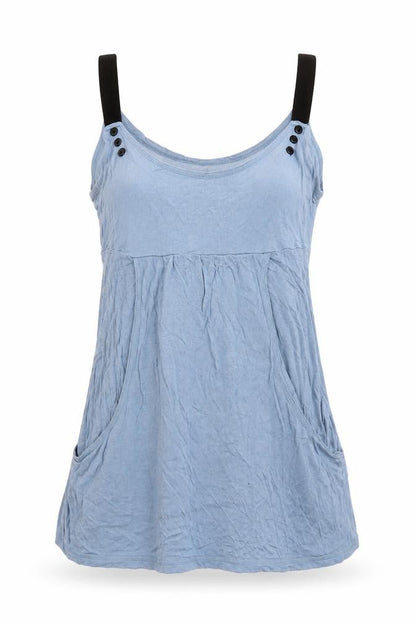 Womens UK Size M VERO MODA Blue Basic T-Shirt