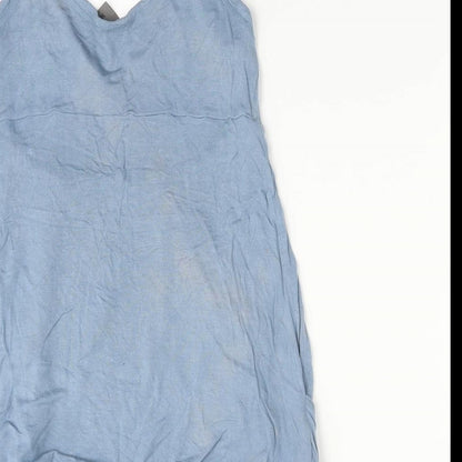 Womens UK Size M VERO MODA Blue Basic T-Shirt