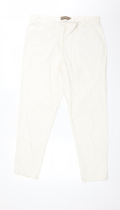 Womens UK Size 14 NEXT Regular Fit Chino White Trousers