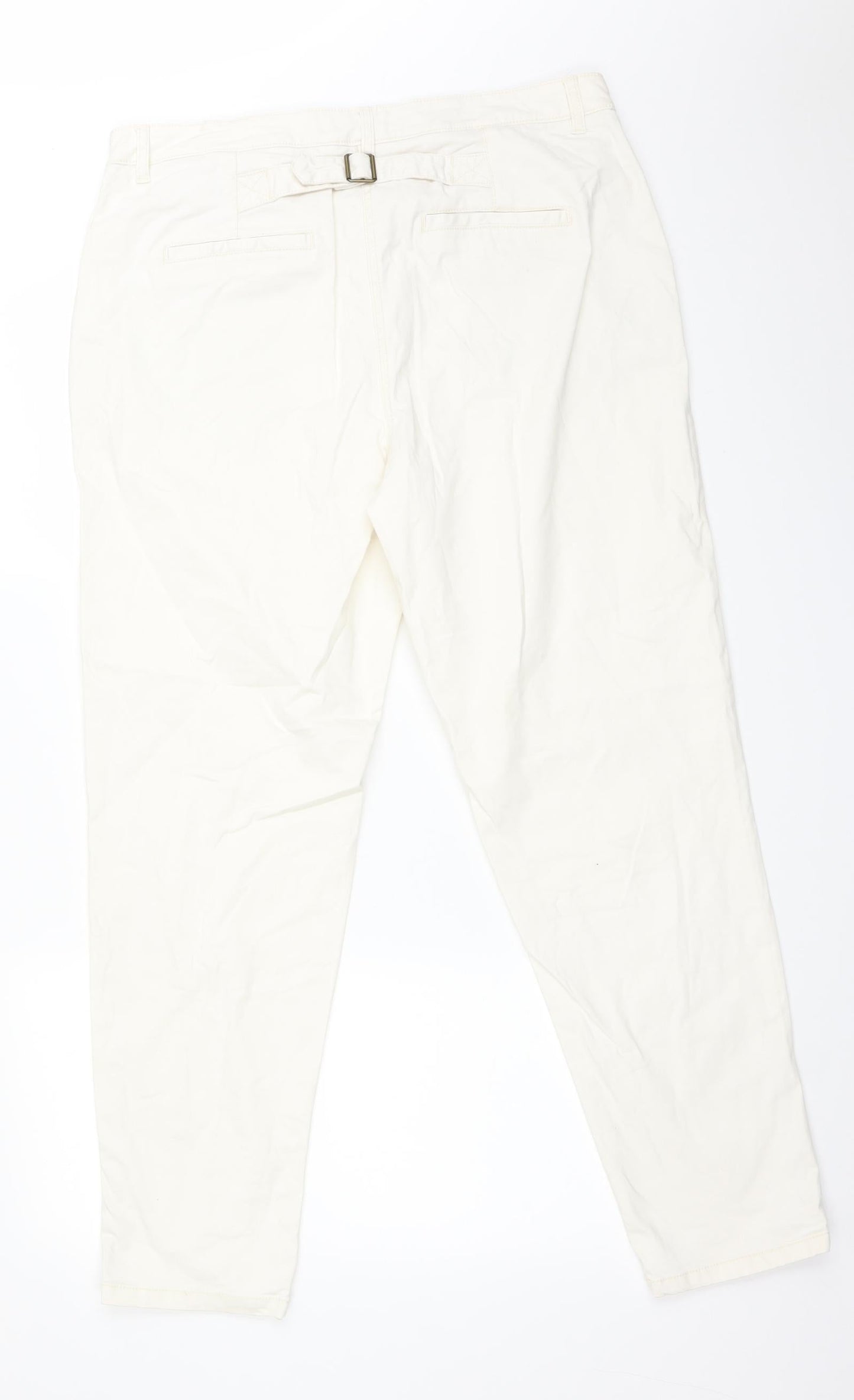 Womens UK Size 14 NEXT Regular Fit Chino White Trousers