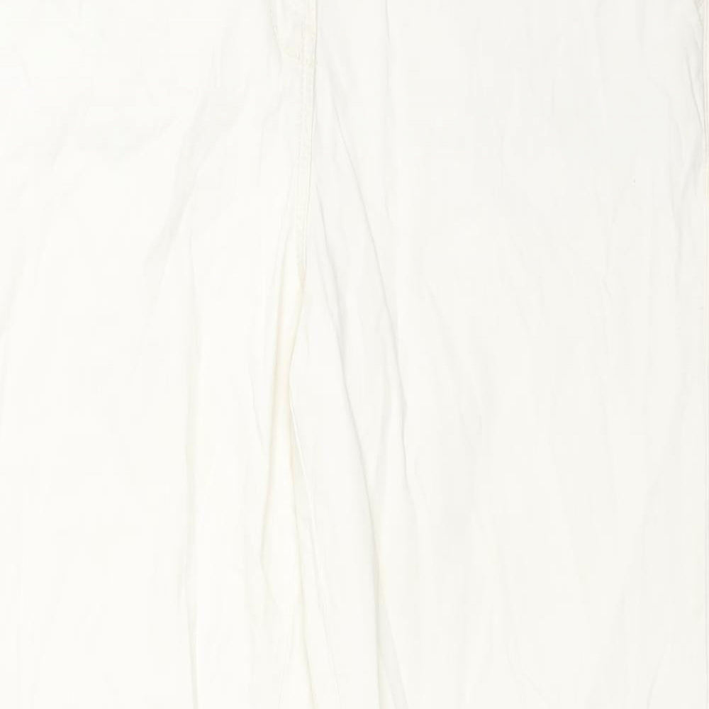 Womens UK Size 14 NEXT Regular Fit Chino White Trousers