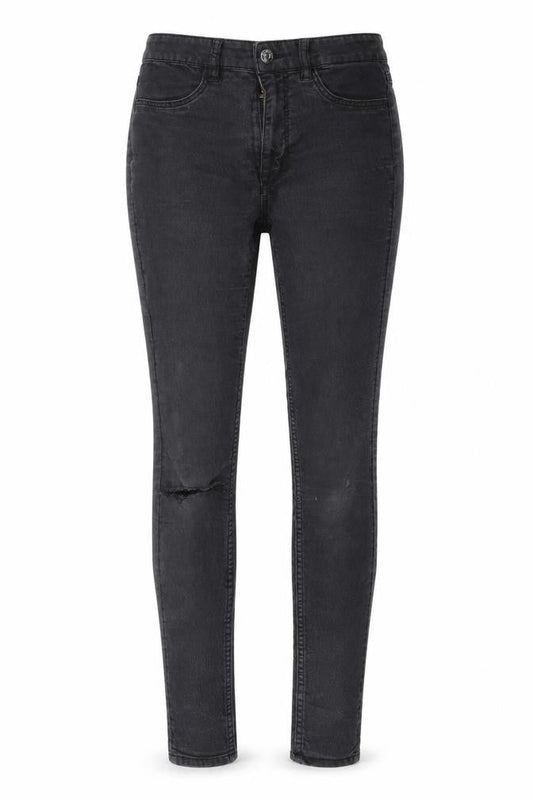 Front view of H&M women’s black jegging jeans, size UK 8, 28-inch leg