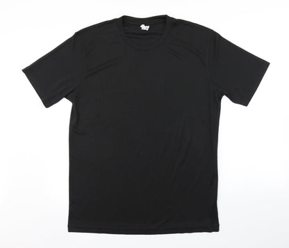 Mens UK Size L Preworn Black  T-Shirt