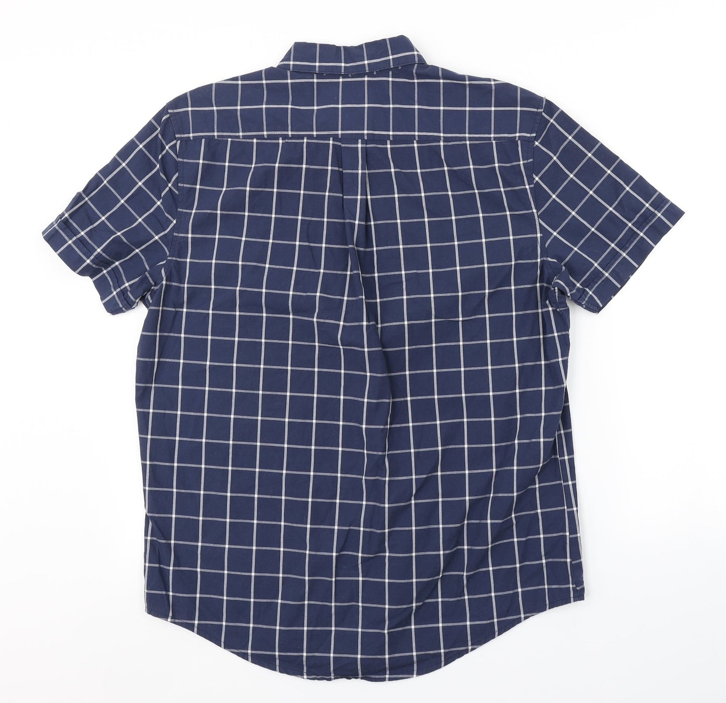 Mens UK Size M NEXT Blue  Button-Up Short Sleeve Casual Shirt