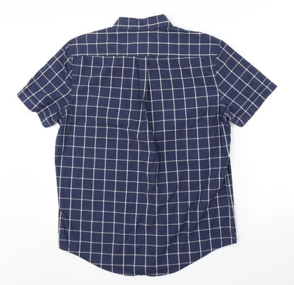 Mens UK Size M NEXT Blue  Button-Up Short Sleeve Casual Shirt