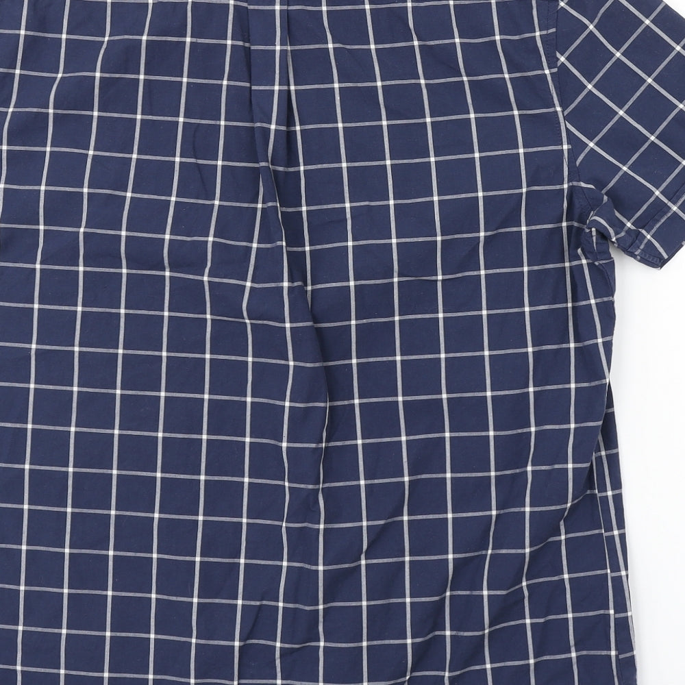 Mens UK Size M NEXT Blue  Button-Up Short Sleeve Casual Shirt