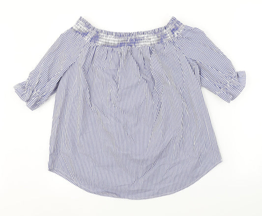 Womens UK Size 14 New Look Blue Basic Blouse