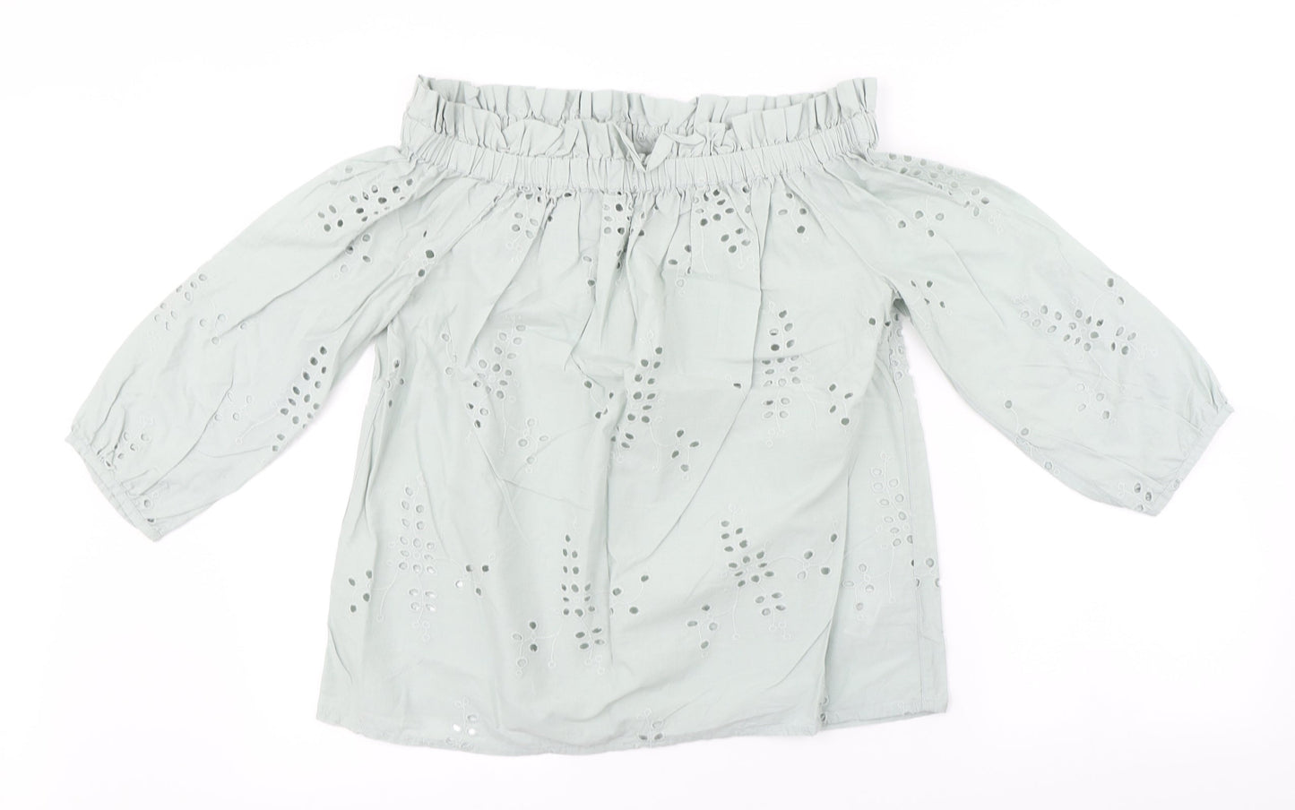 F&F Womens Green Floral  Basic Blouse Size 12