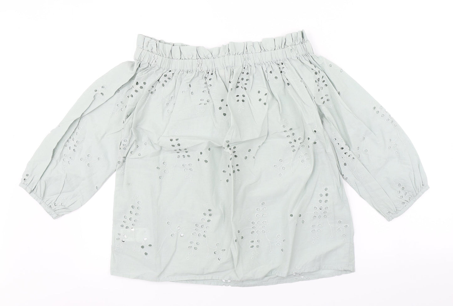 F&F Womens Green Floral  Basic Blouse Size 12