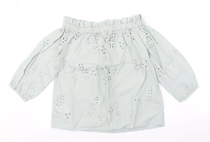 F&F Womens Green Floral  Basic Blouse Size 12