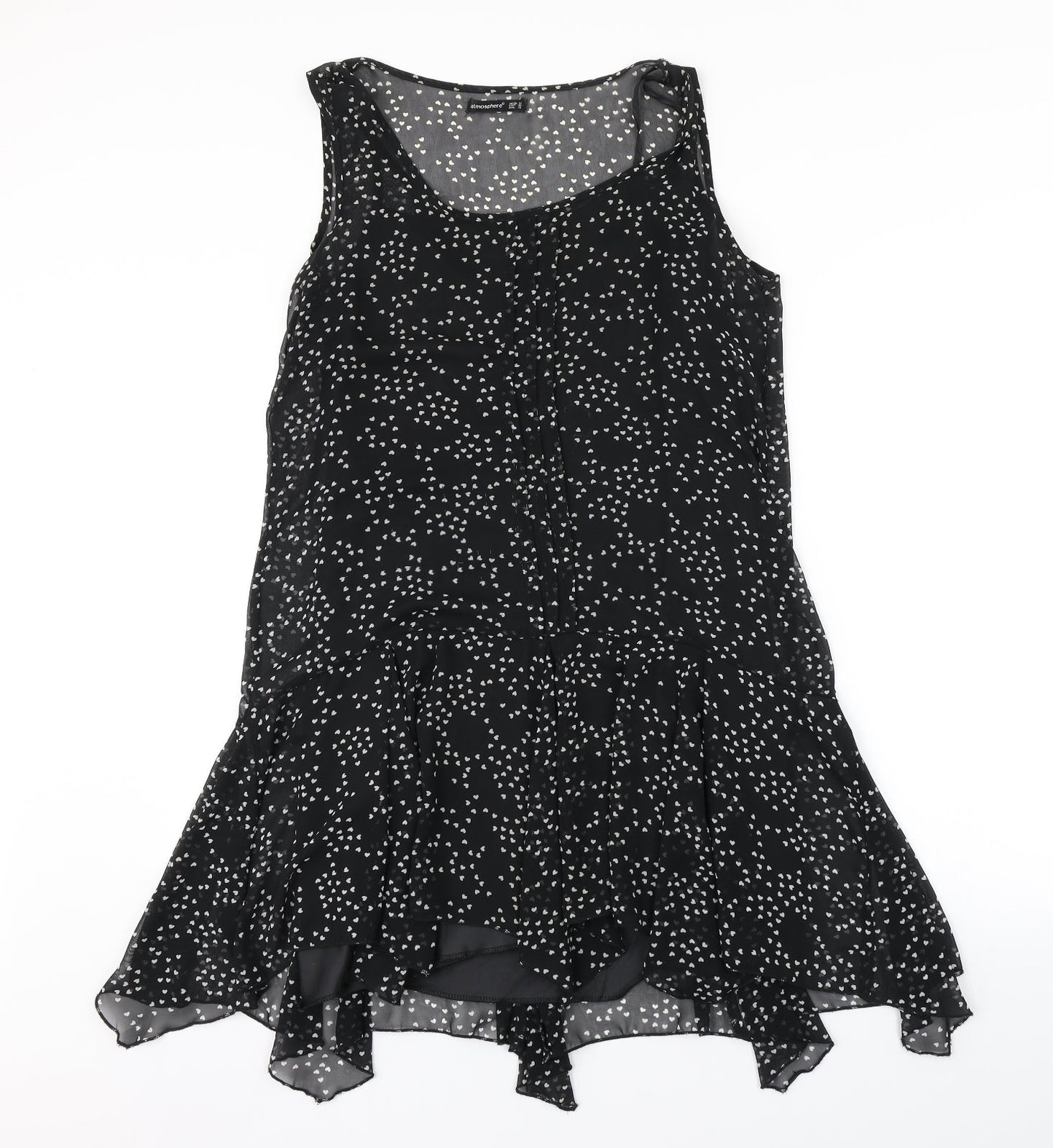 Atmosphere Womens Black Geometric  A-Line  Size 12