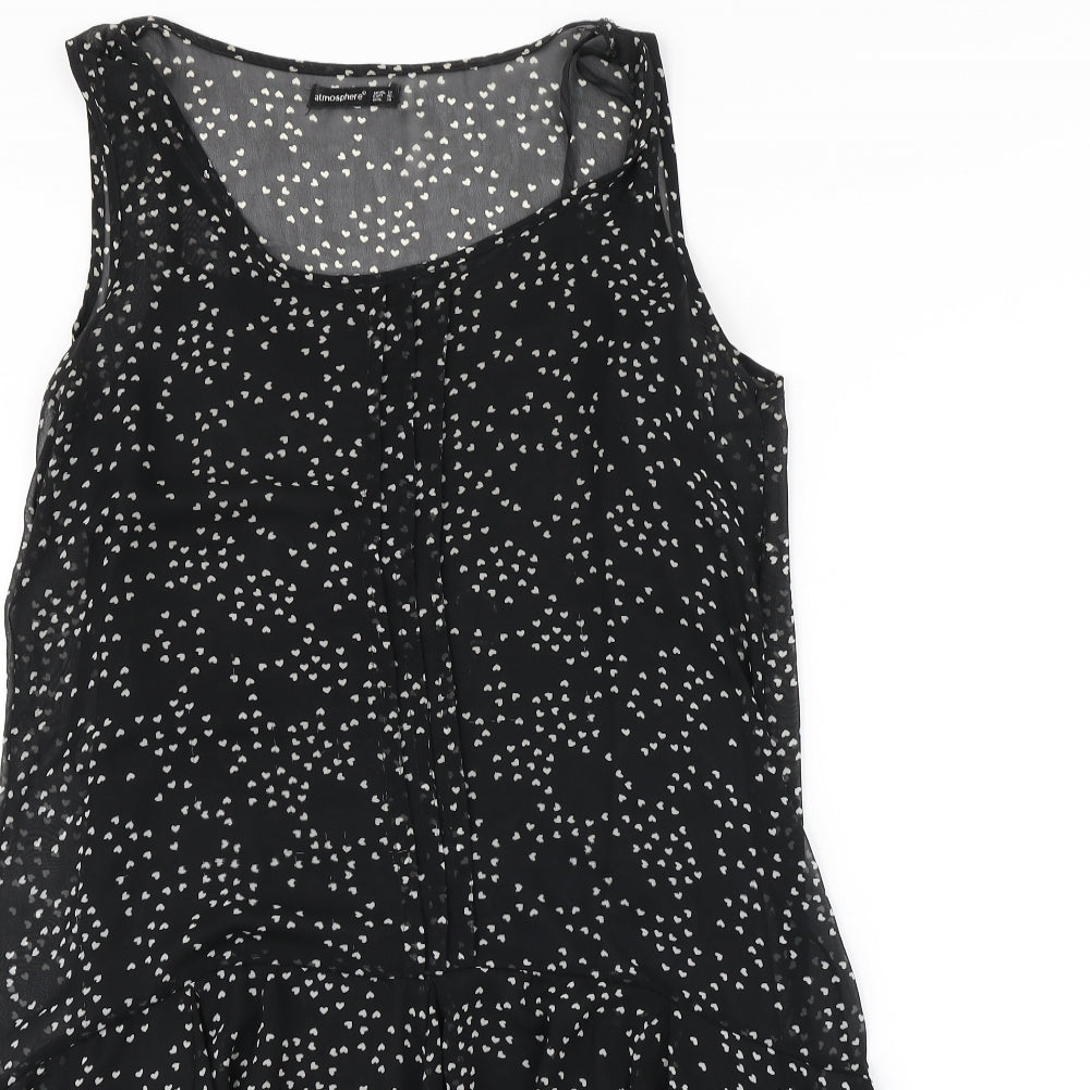 Atmosphere Womens Black Geometric  A-Line  Size 12